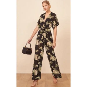 Reformation Lemongrass Jumpsuit Arielle Floral Print Size Small
